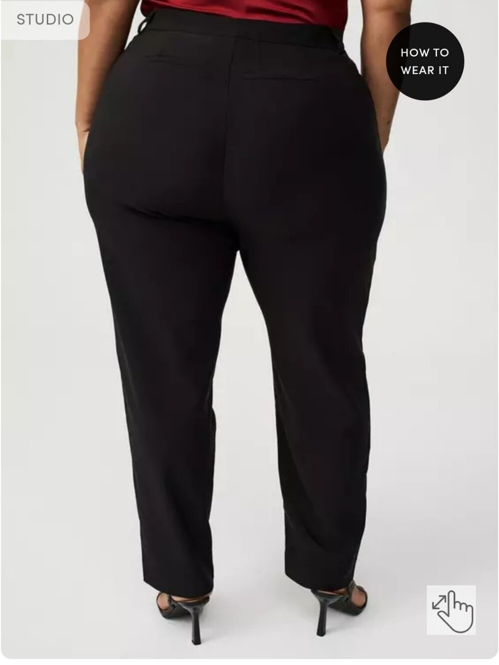 NWOT orrid Black Ankle Trousers with Rhinestone Embellishments - Picture 2 of 7
